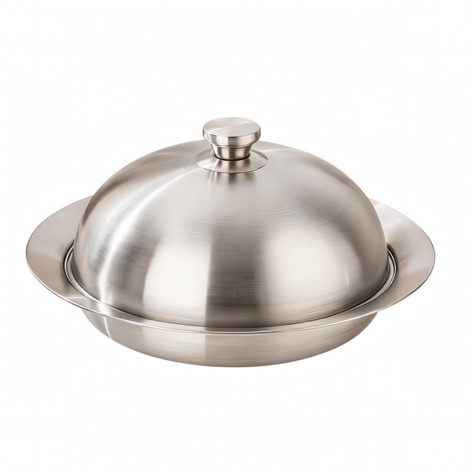 Dampfgar-Einsatz mit gewölbtem Deckel Dampfgar Einsatz mit Griff spülmaschinengeeignet Dünsteinsatz für Haushaltsküche, 28CM