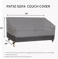 Vista 6 de Easy-Going - Funda impermeable para sofá de exterior de alta resistencia para patio, funda de sofá para muebles de patio, a prueba de viento y gris
