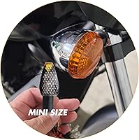 Vista 6 de NTHREEAUTO 4 indicadores de giro para motocicleta, mini tallo, indicadores de flecha, LED, delantero, trasero, ámbar, intermitente, universal