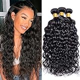 Brazilian Water Wave Bundles 9A Wet and Wavy Human Hair Bundles Weave 100% Virgin Remy Curly Hair Bundles (22 24 26 Inch)