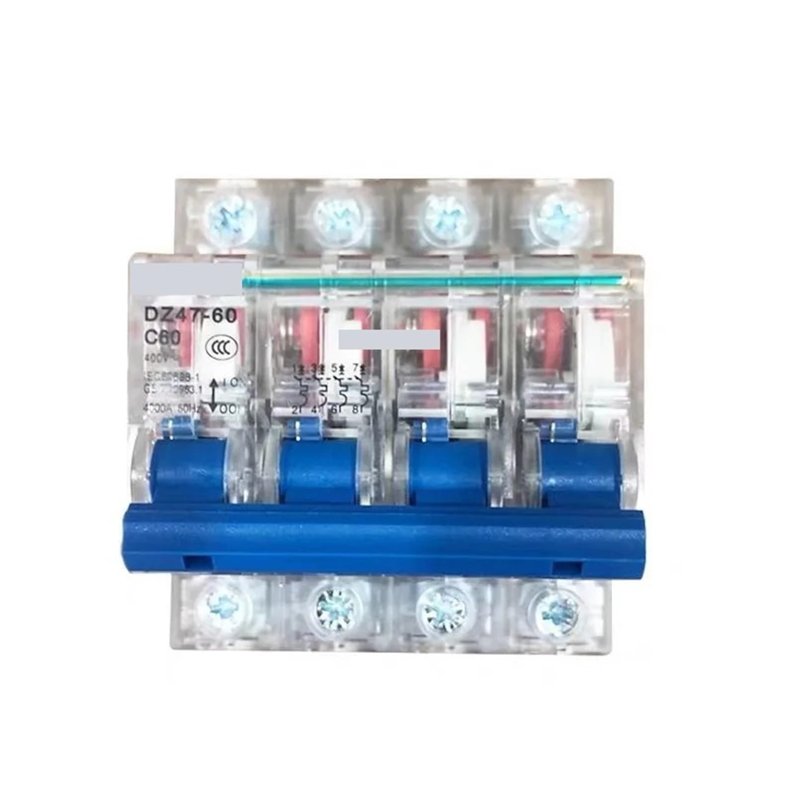 Interruttore trasparente MCB 1P 2P 3P 4P 10A 16A 20A 25A 32A 40A 60A 1 pezzo(1P,16A)