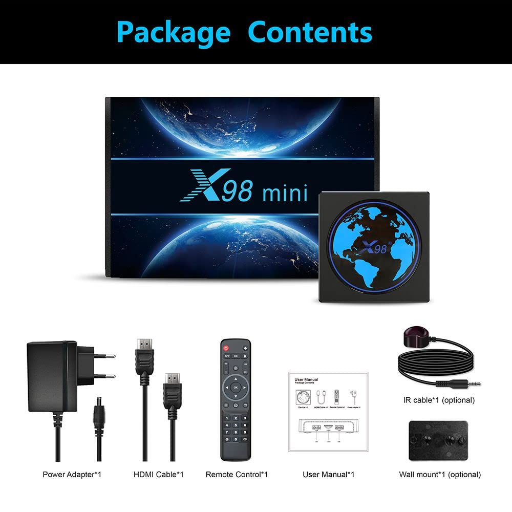 Android TV Box X98 Mini Amlogic S905W2 TV Box Android 11.0 4 GB ROM 64 GB ROM soporte AV1 2.4/5G WiFi BT4.2 4 K HDR caja con teclado i8