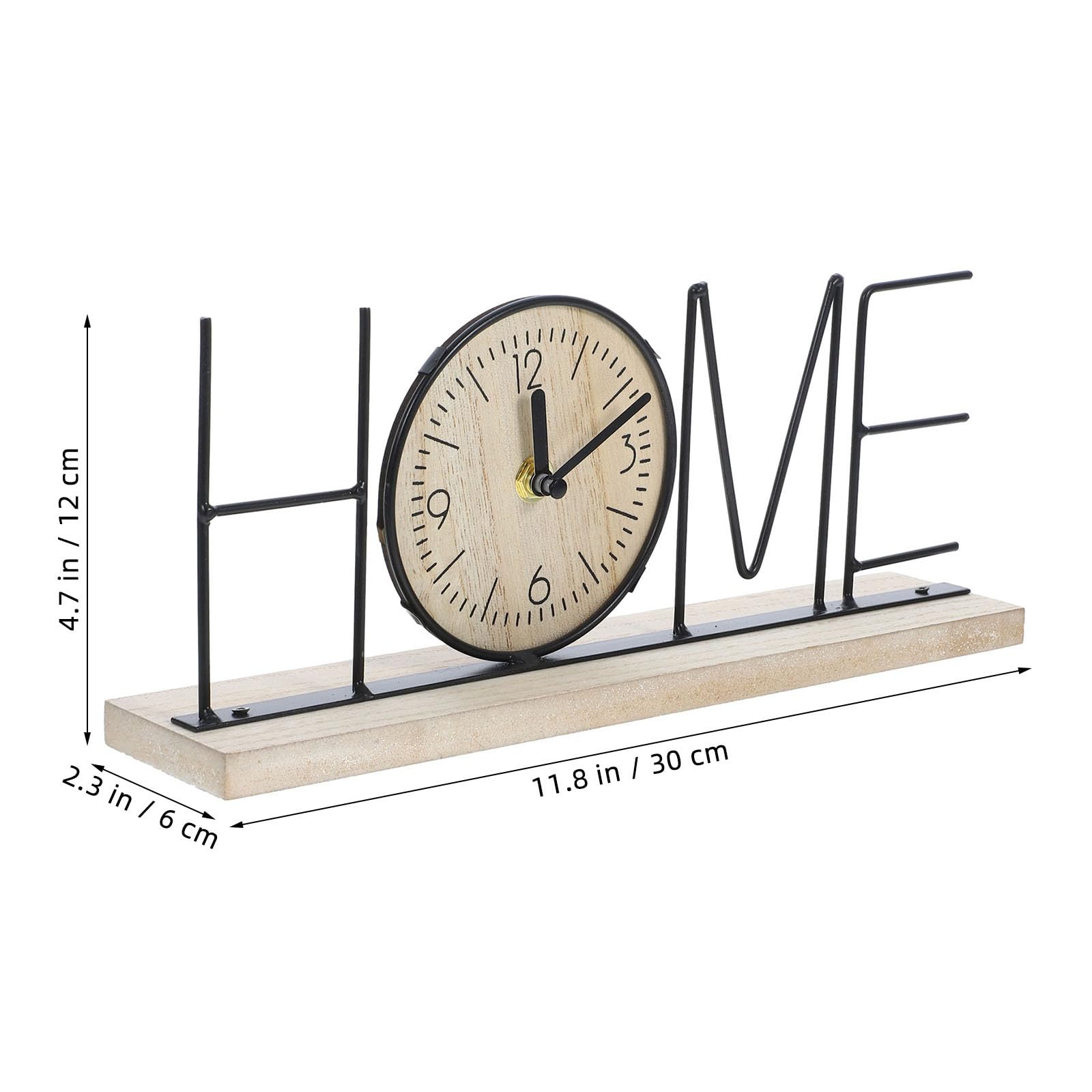 SUPVOX Orologio da Tavolo Decorativo Home Stile Classico in Legno e Ferro
