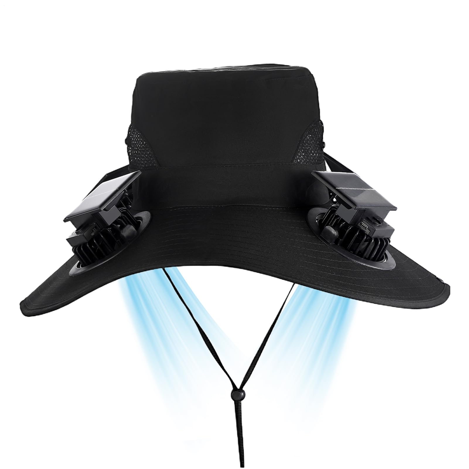 Sombrero con Ventilador Solar,4 Ventiladores, ala Ancha, Protección Solar - Sombreros para Mujer,para, Jardinería, Senderismo, Trabajo de Verano