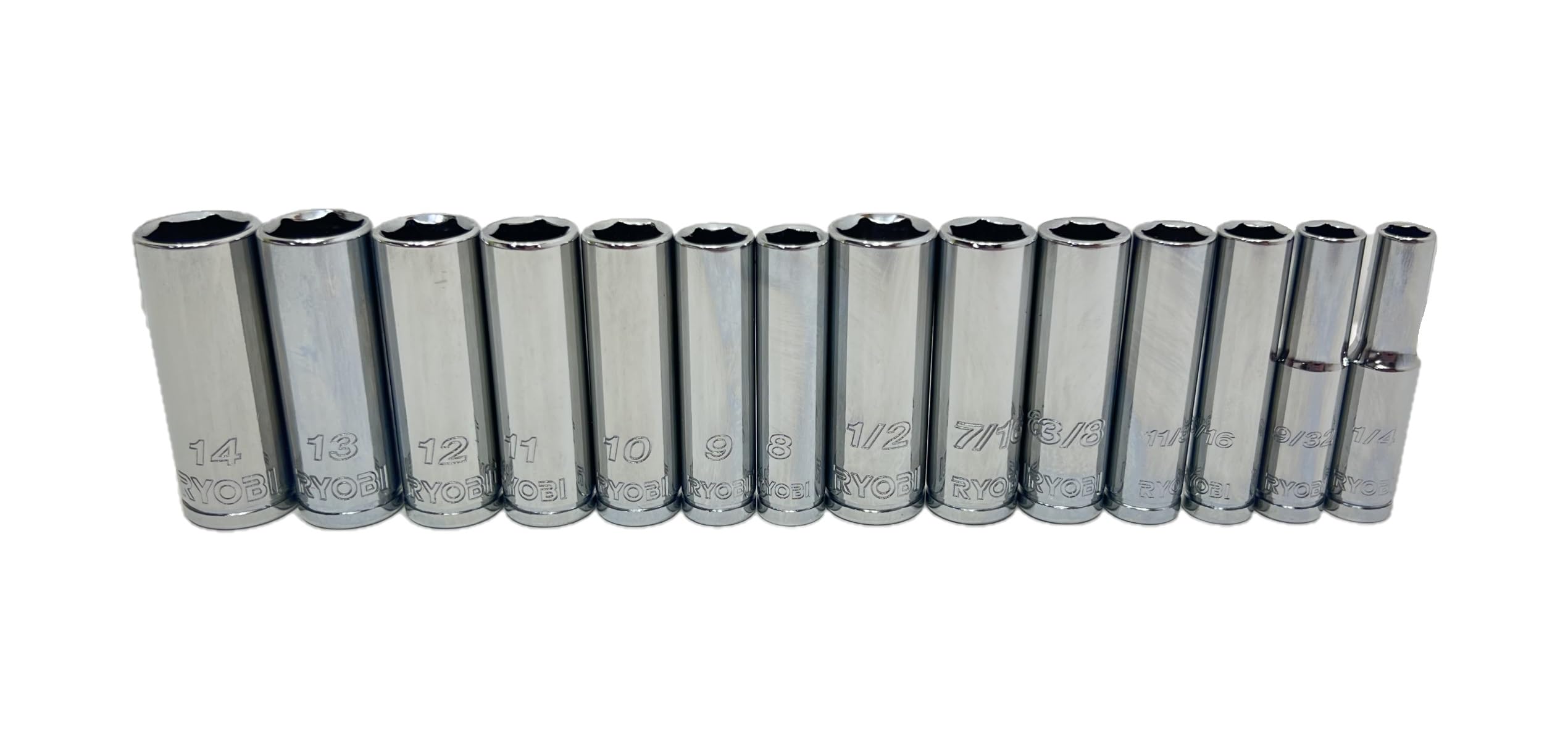 kurobee  L Ryobi 35pc 1/4” Drive, 6 Point, SAE & Metric Shallow and