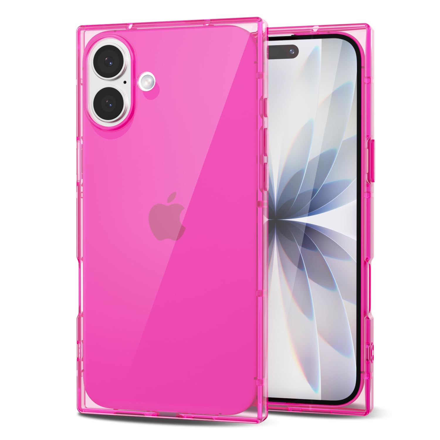 Coque pour iPhone 17 transparente mince bords rectangulaires rose - 8