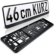 2 Number Plate Holders, 460 x 110 mm, Black, for Short Number Plates, 46 x 11, Number Plate Holder, Number Plate Holder, DHL Versand