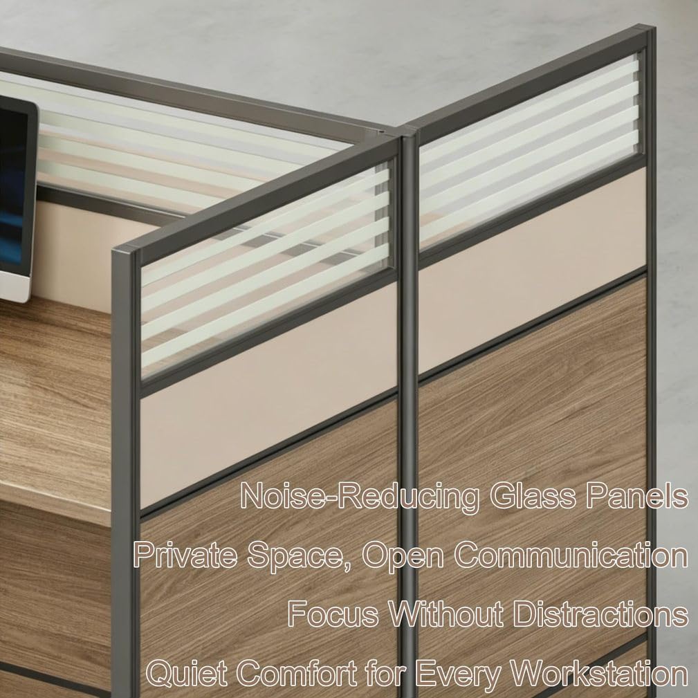 Postazione di lavoro modulare per il personale, scrivania per ufficio con hub di ricarica USB, scrivania per computer professionale per ufficio domestico, aziendale | Postazione di lavoro per personale, robusta scrivania doppia per computer, multiutente,