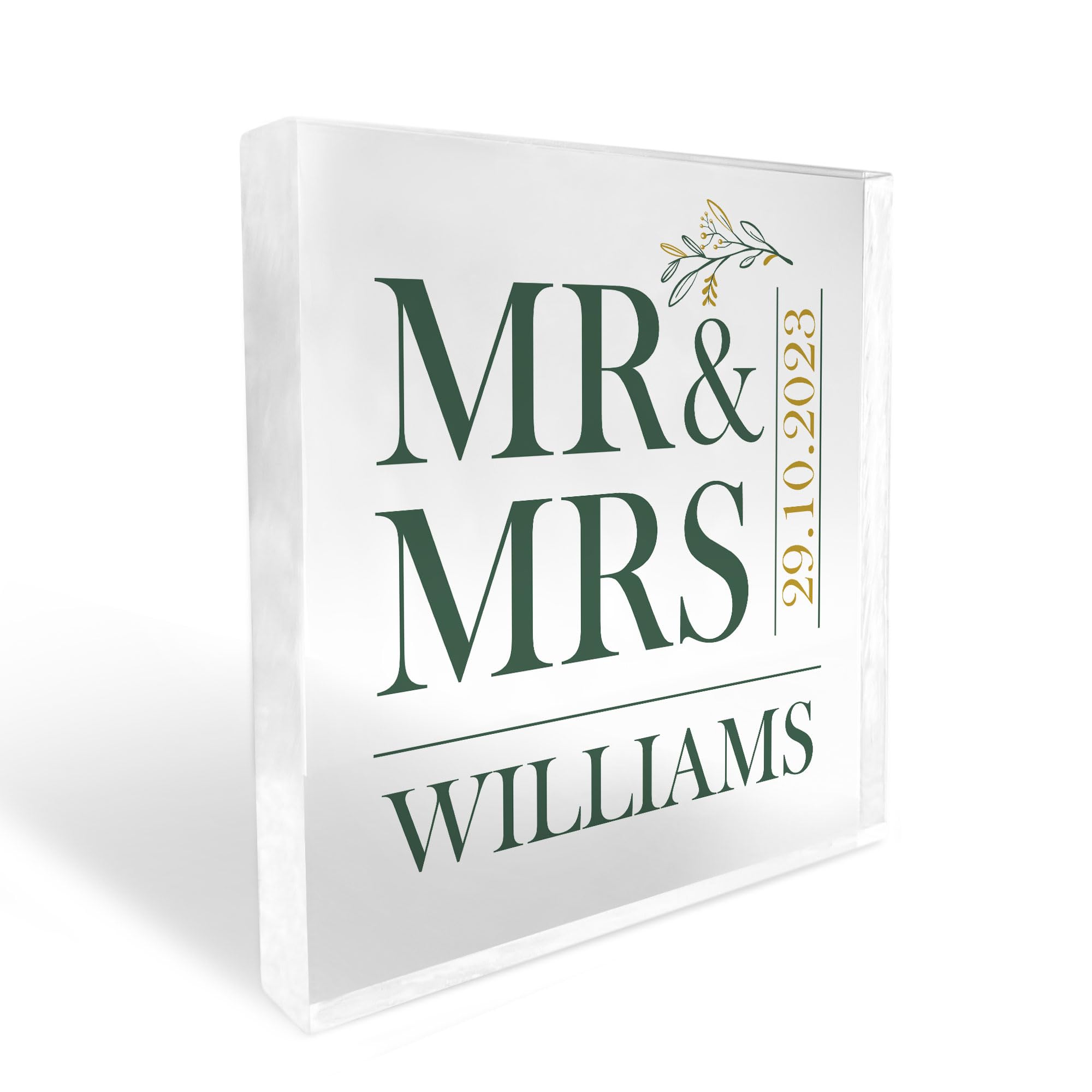 Red Ocean Wedding Gifts Personalised Mr And Mrs Gift Acrylic Block Gift For Couple Wedding Day Gift Keepsake