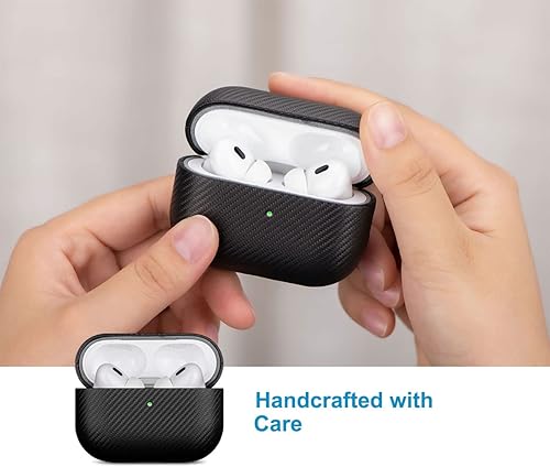 Miniatura 5 de LOPIE Funda para AirPods Pro (no para AirPods Pro 2 generación), hecha a mano AirPods Pro de 1 generación, funda protectora de piel vegana estilo