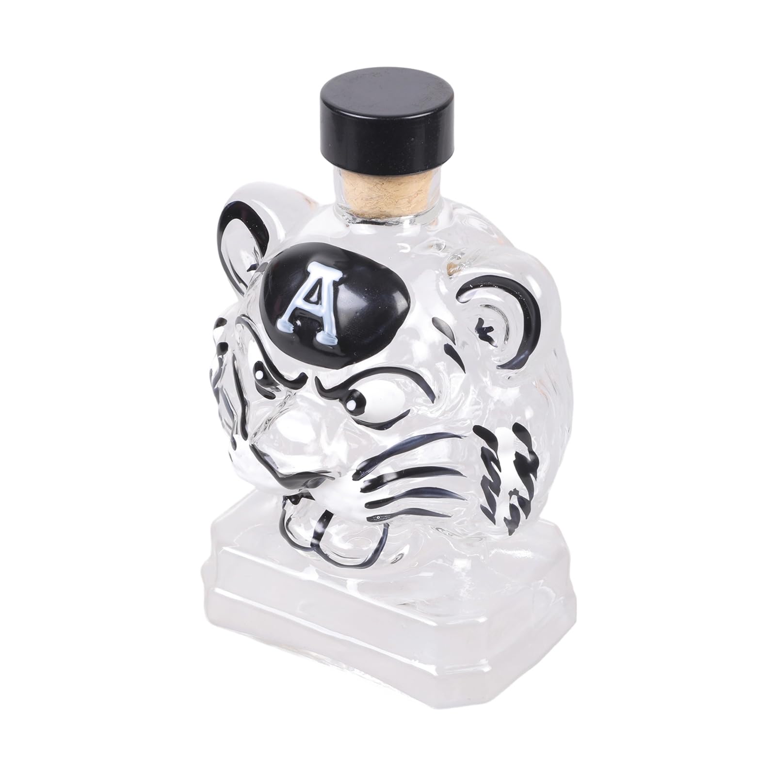 Zxfdsfdbnm Artistic Whiskeys Bottle Unique Tigers Head Shape Clear Glass Liquor Decanter for Gift Collections and Social Gatherings Unique Tigers Head Glass Whiskeys Bottle