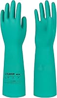 Vista 1 de LANON Guantes de Nitrilo Resistentes a Productos Químicos, Guantes de Trabajo de Seguridad Reutilizables de Servicio Pesado, Protección contra
