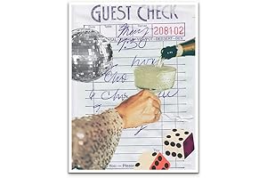 Vintage Cocktail Bar Cart Art Poster - Guest Check Wall Art