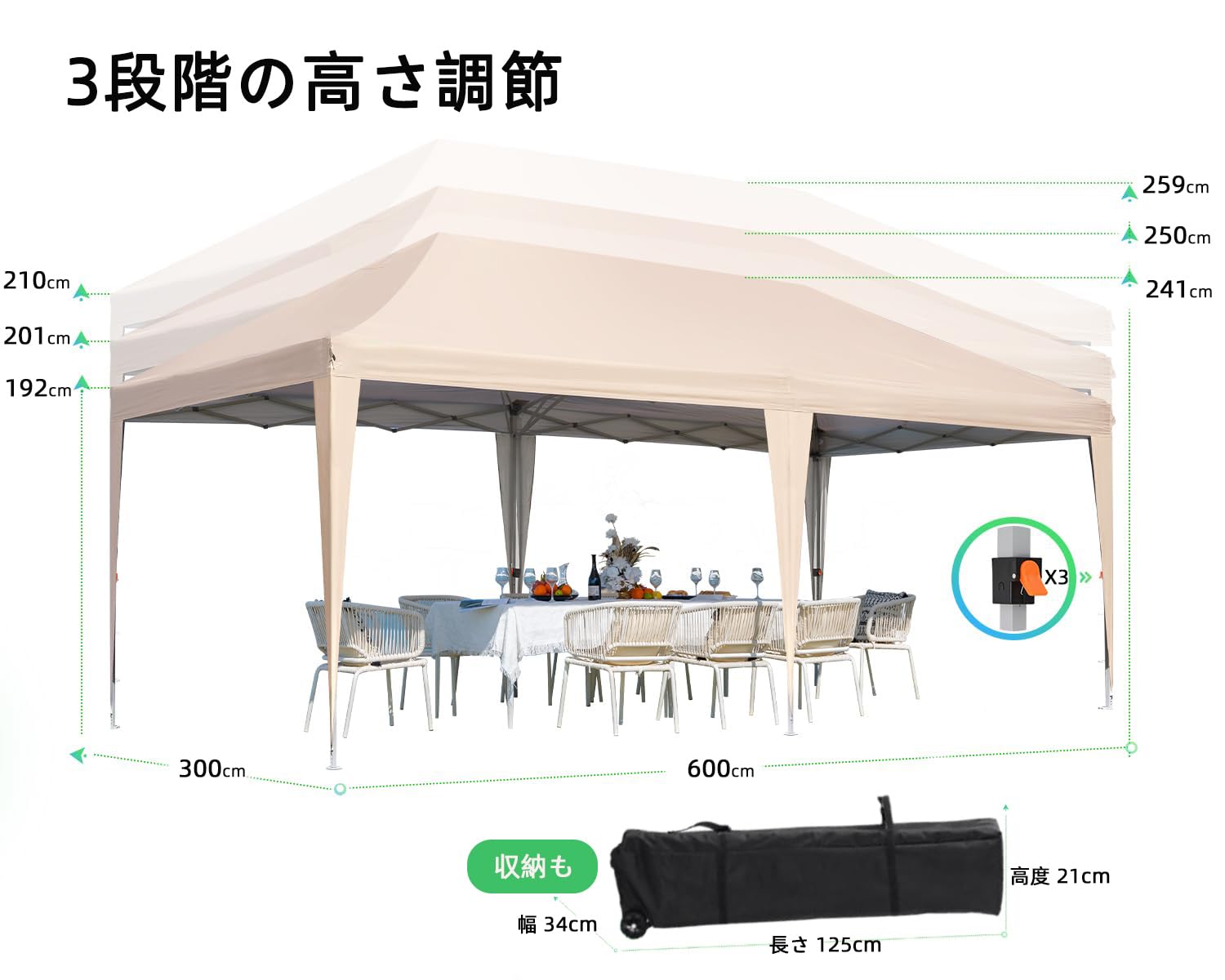 Calturben 3m x 6m ライトグレー タープ Amazon | Caliturben タープテント 3m 6m ワンタッチ 大型タープ
