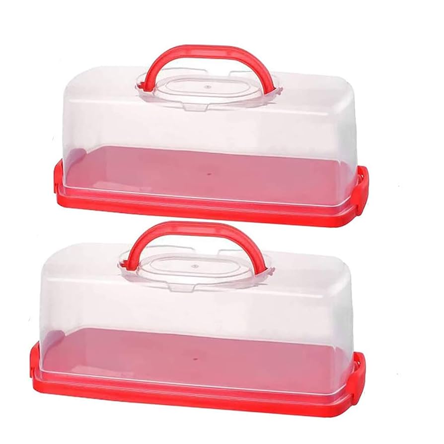 BREAD BIN 2個 Amazon.com: 2 Pack Plastic Rectangular Loaf Cake Storage