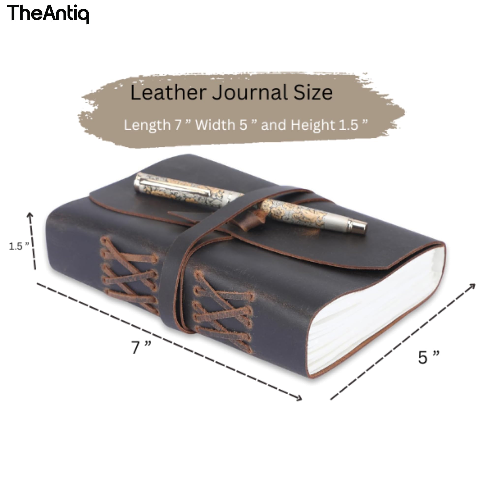 TheAntiq's Leather Journal, Book of Shadows, diario vintage fatto a mano in carta bianca per scrivere, disegnare, album da disegno e quaderno di viaggio, diario rilegato in pelle per uomini e donne,