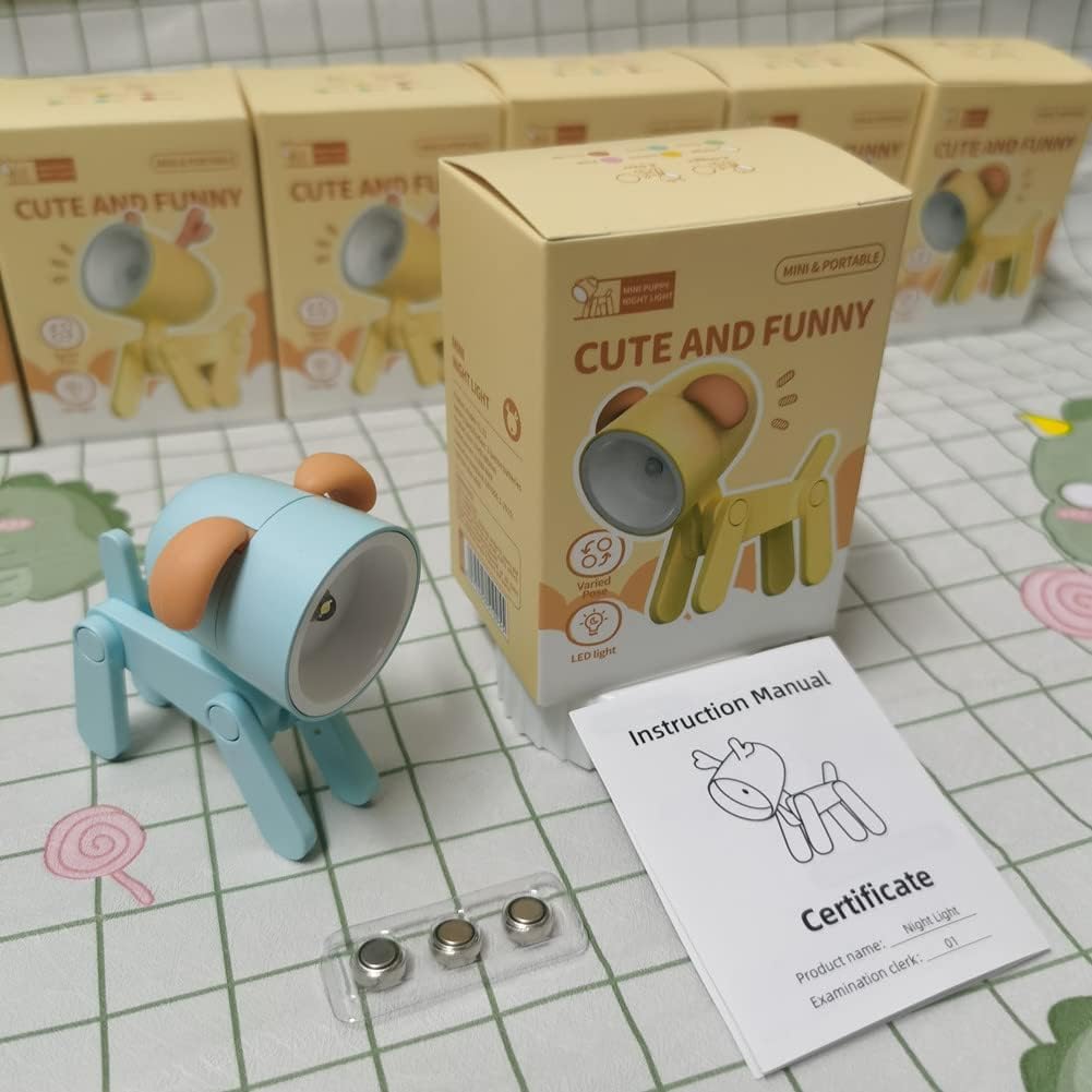Cute Night Light for Kids, Adorable Mini Led Table Desk Lamp, Decorative Lamp Nightstand, Animal Pet Nightlights, Christmas Decorate Birthday Gifts for Children, Students (1 x Blue Dog) image 5