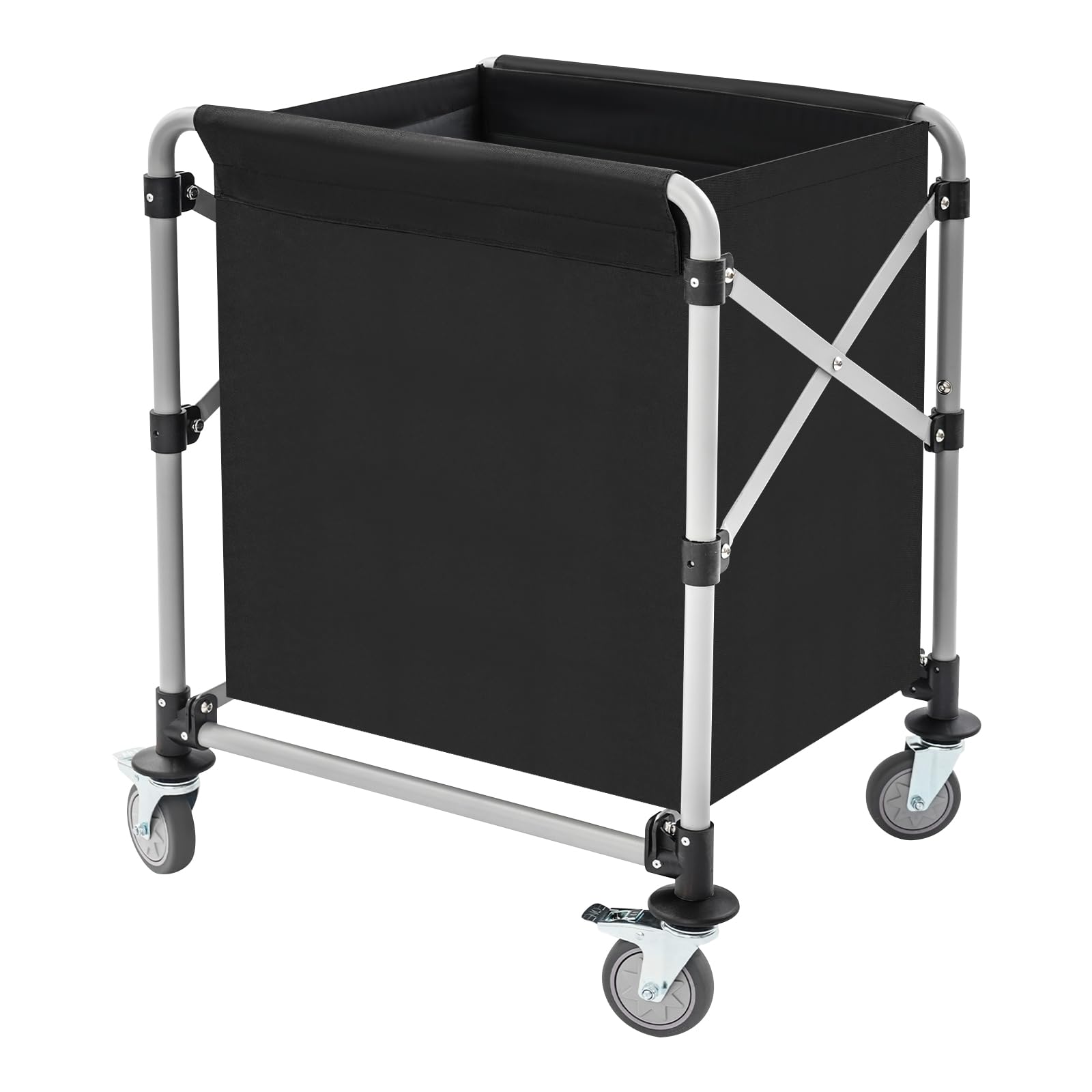 Wäsche-Rollwagen,100 Kg Tragkraft Wäschewagen,60 * 50 * 81cm Groß Kommerziell Edelstahl Wäschesammler für Home Hotel Wäschekammer (220 lbs,60 * 50 * 60cm)
