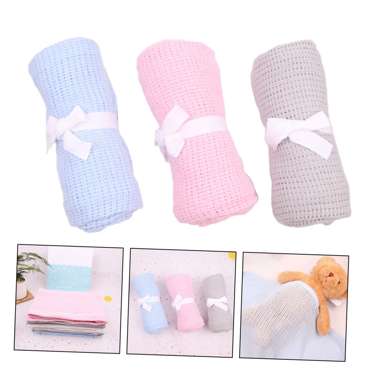 HEMOTON 6 Piezas de Aire Acondicionado para bebé Envoltura de Toalla de Bebe temático guardería mantita Bebe toquilla Bebe Mantas de bebé para niños Mantas de algodón