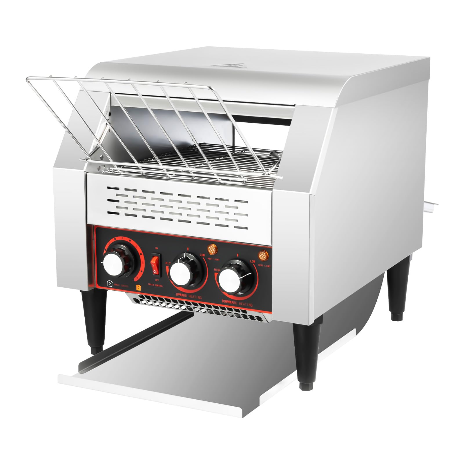 300 Slices/Hour Commercial Conveyorized Toaster Oven, 2200W Dual Ducted Stainless Steel Heavy Duty Industrial Toaster Oven, Countertop Electric Restaurant Equipment, for Bagels, Bread Baked Goods