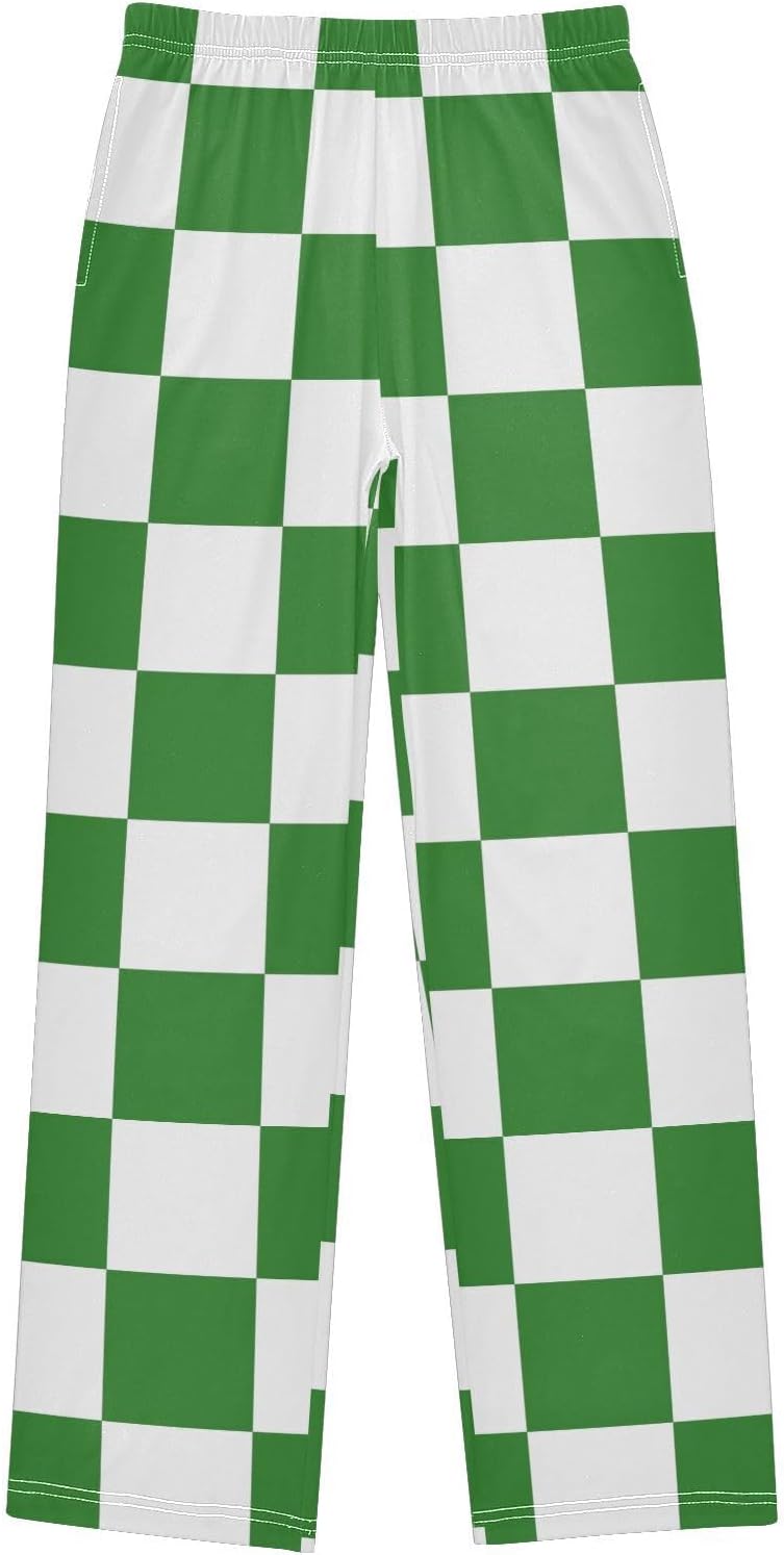Checkerboard Super Soft Pajama Lounge Pants with Pockets Elastic Waist Sleepwear Long Pajama Bottoms for Christmas