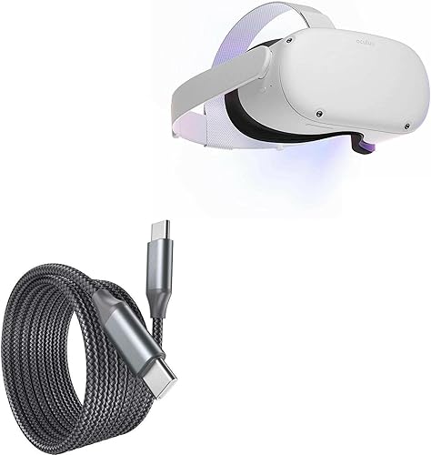 Cable para Oculus Quest 2 (cable de BoxWave) Cable PD DirectSync (10 pies) USB-C a USB-C (100 W), cable largo de aleación de nailon trenzado PD de