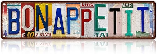 Cartel de metal vintage de la lata de la decoración de la pared de la calle del Bon Appetit
