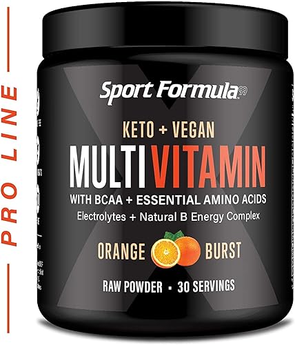 Multivitamin Powder - Keto Drink Mix for Men Women BCAA Amino Acids Won’t Upset Your Stomach - Keto Vegan Multivitamin with Electrolytes Super B