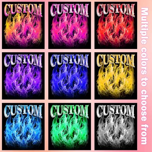 LucBuy Personalisierte T-Shirts, Individuelles Retro Bootleg Rap Sweatshirt mit Gesichts Fotos Text in Übergröße, Lässiger Rundhalsausschnitt überschnittene Schultern lockere Hoodies Geschenke (A3)