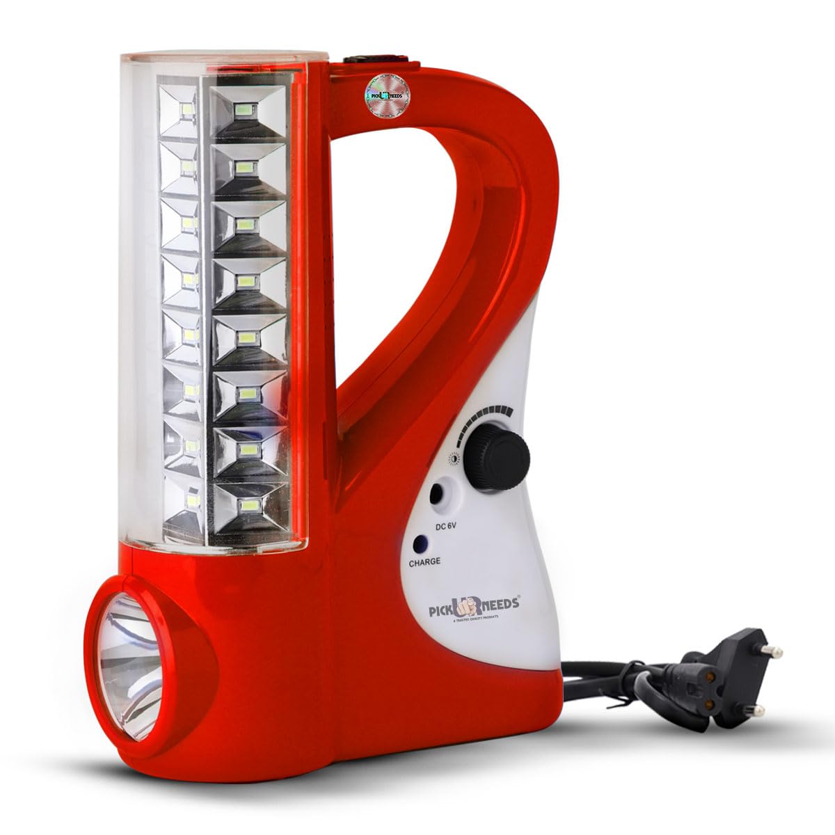 Pick Ur Needs Rechargeable Emergency 2 In1 Home LED Torch Lantern Lamp Light with 24 SMD Light Torch (Red) (B0CD4DQMM2) Amazon Price History, Amazon Price Tracker