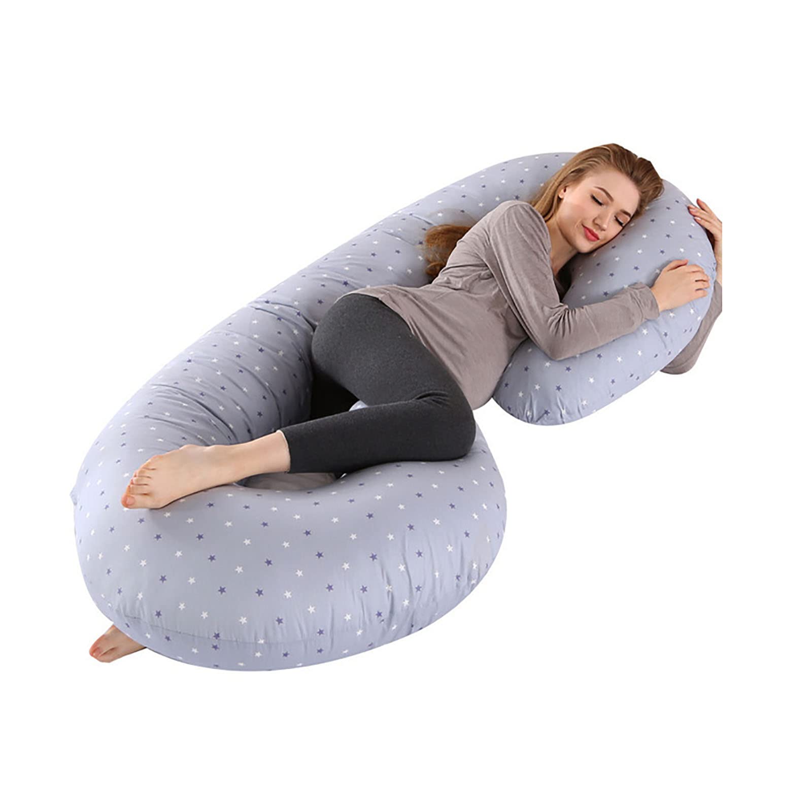 Maternity Pillow C-Type Full Body Pillow and Maternity Support Back Buttocks Legs and Abdomen Detachable