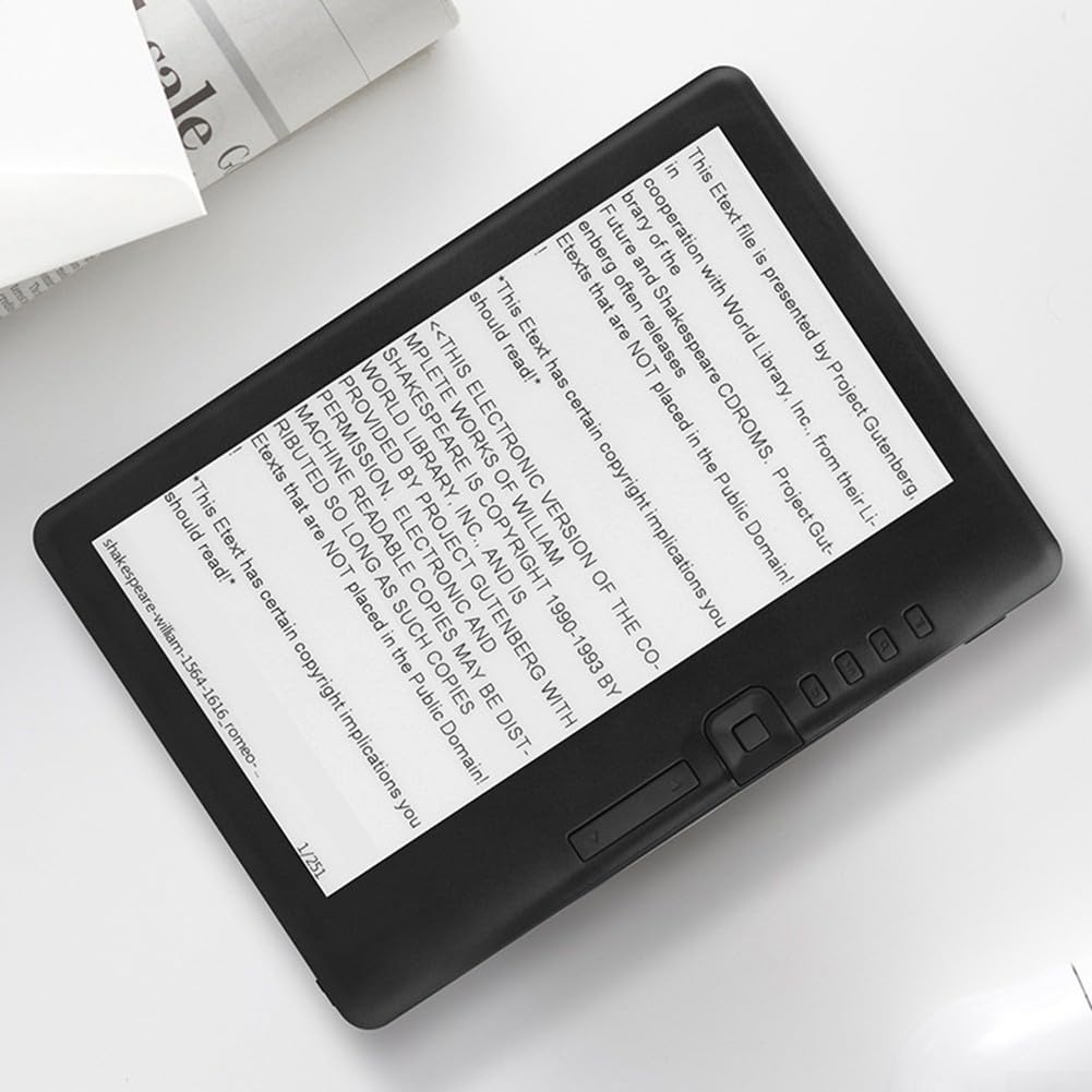 Lettore elettronico portatile da 7 pollici con schermo 800 x 480, retroilluminazione integrata, supporto per schede TF, display accattivante, luce intelligente regolabile, supporto 25 formati