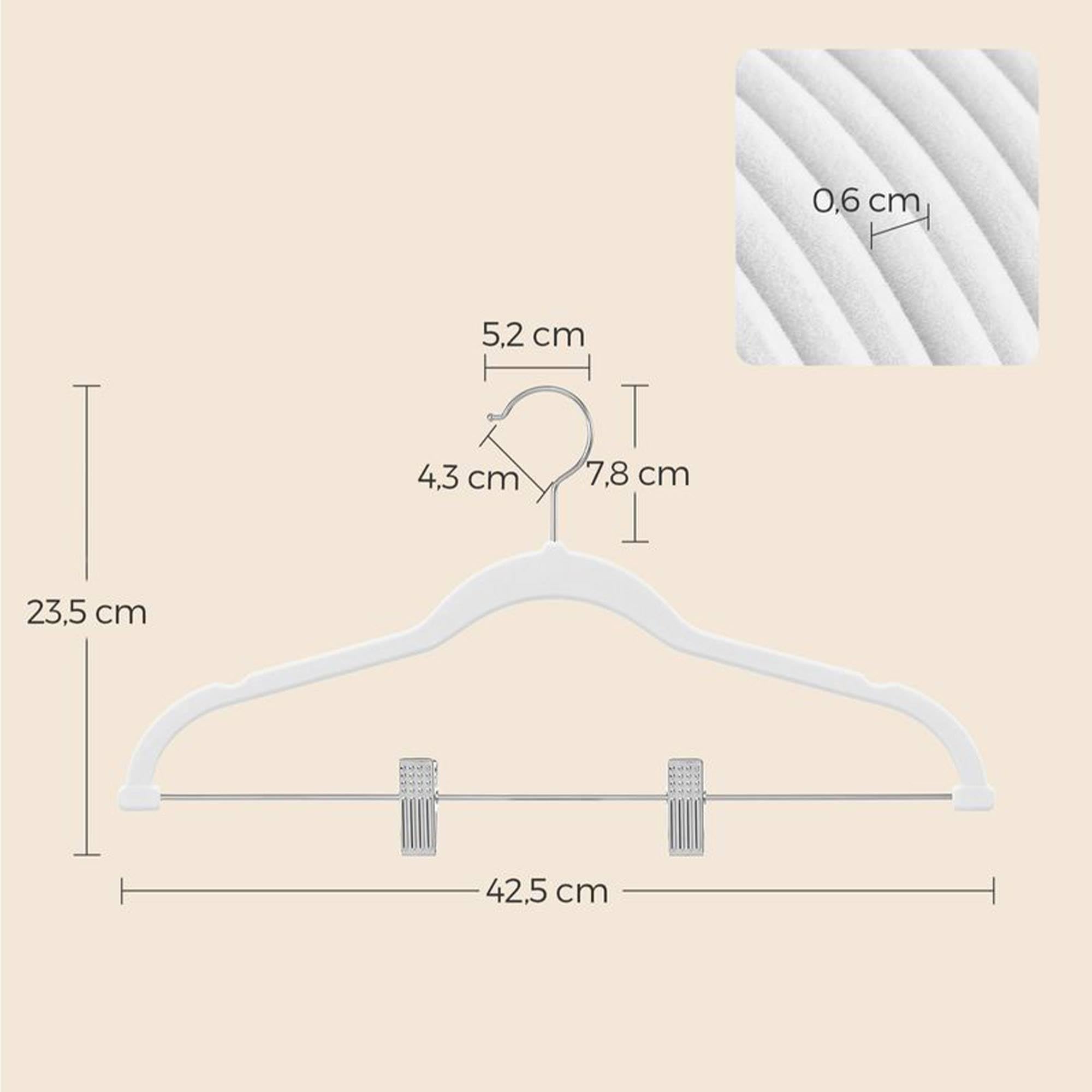 Perchas de Terciopelo con Clips Ajustables - Antideslizantes y Muy Finas con Ganchos giratorios, Set de 30