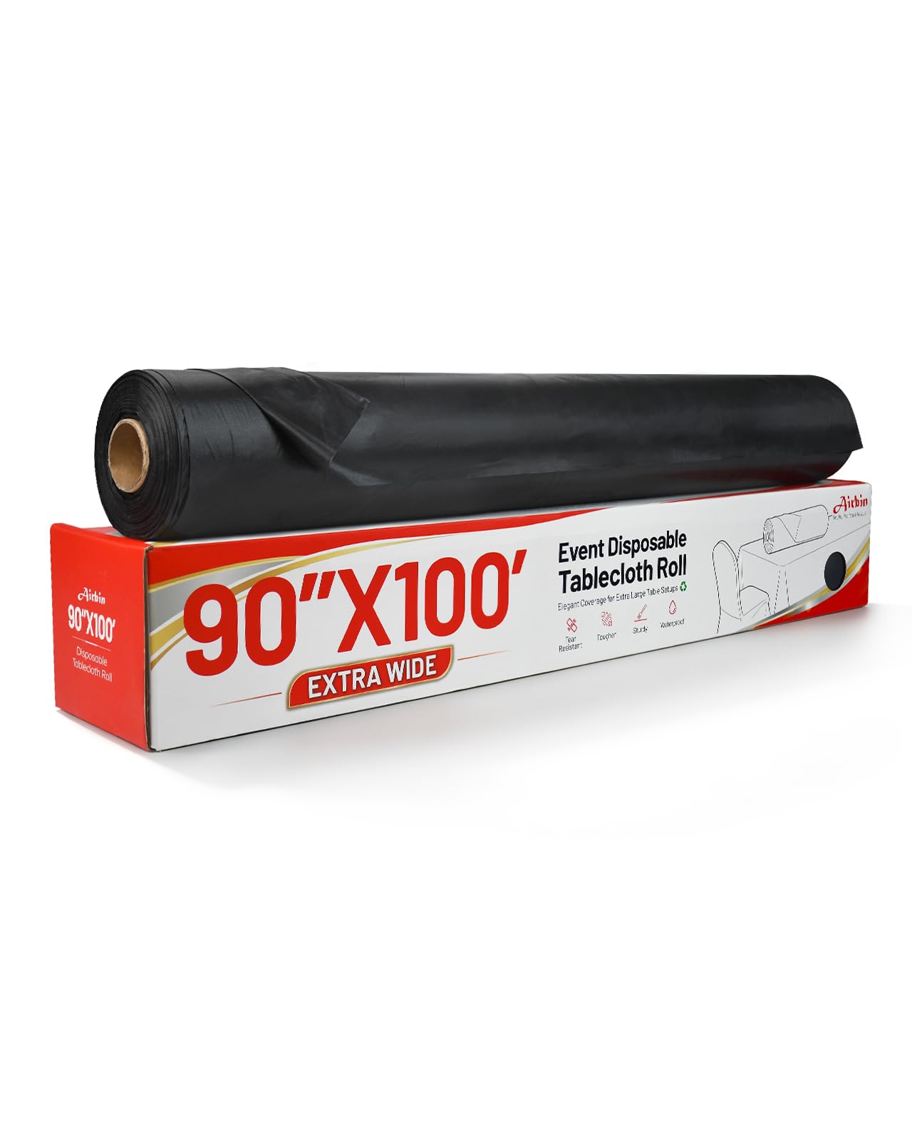 Plastic Table Cover Roll, 90 In X 100 Ft Extra Wide Disposable Tablecloth