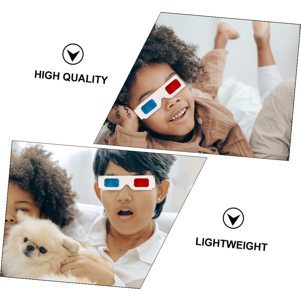 Occhiali 3d Anaglifici in Cartone Usa e Getta, Confezione da 30 Pezzi, Leggeri e Portatili, Occhiali da Cinema per Adulti, Accessori per Visione Film e Video 3d