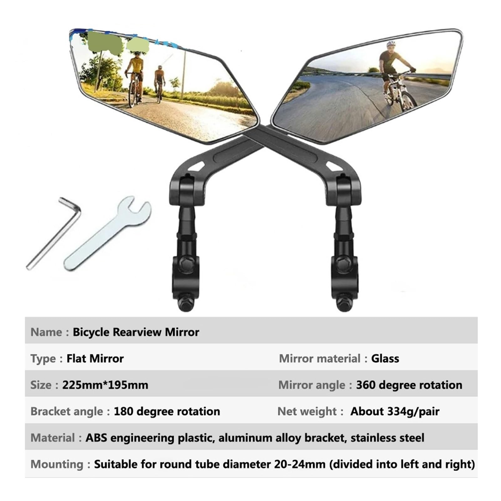 Motorcycle Mirrors Rétroviseur De Vélo, Réflecteur Guidon, Rotatif À 360 °, Large Plage Vue Arrière, Sécurité Conduite sur Route en Montagne