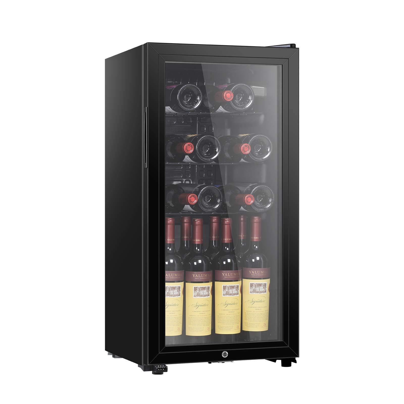 HAILANG 19 Bottle Wine Cooler Refrigerator,Professional Wine Fridge With Lock,Double Glass Door Refr