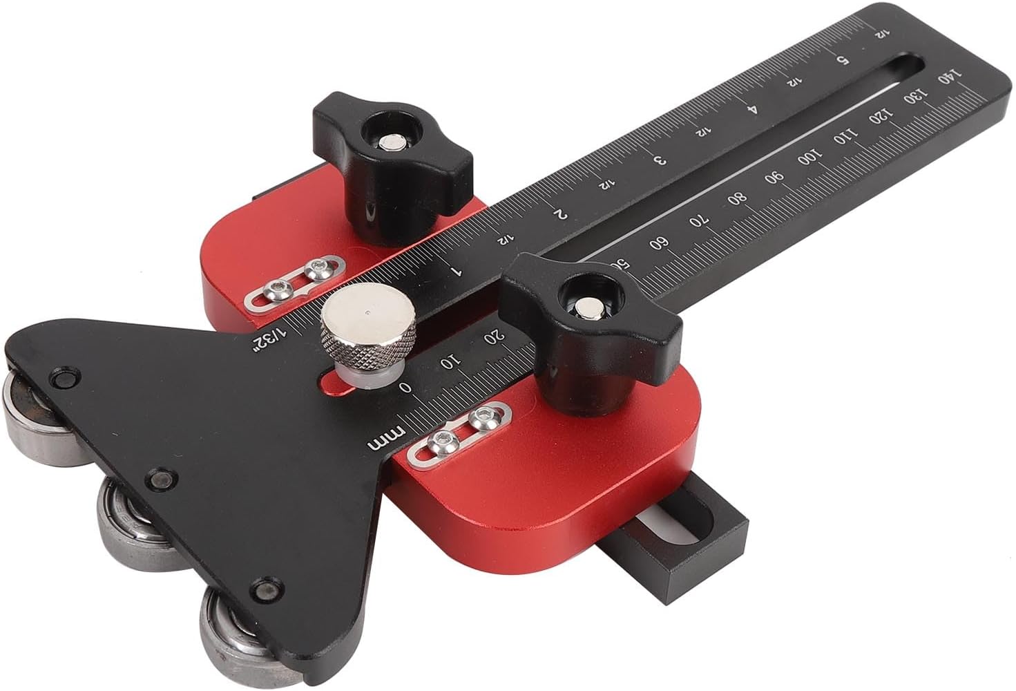FTVOGUE Table Saw Jig 3 Pulleys Aluminum Alloy Thin Rip Jig with U Slot Fast Adjustment for Woodworking