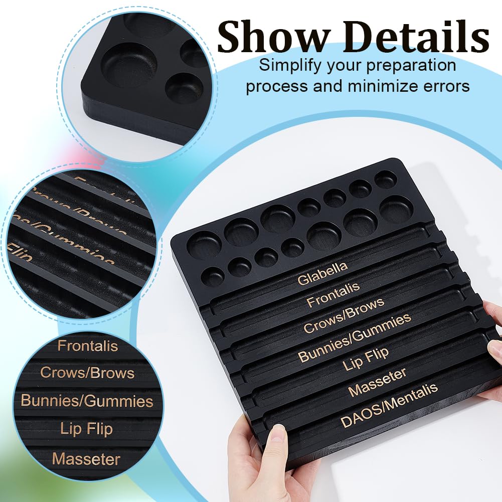 OLYCRAFT Aesthetic Practitioner Syringe Tray with 7 Slots Pine Wood Vial Holder Syringe Preparation Tray 2-in-1 Combination Injection Organizer Trays for Aestheticians Nurses Syringe Storage Organizer