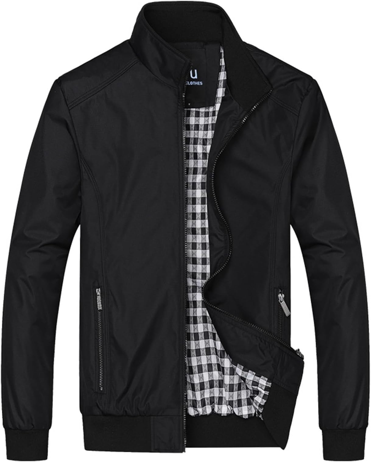 College Jacket Men's Thin Blouson Jacket Spring Summer Transition Jacket Casual Leisure Jacket Lightweight Flight Jacket Autumn Jacket Baseball Blouson with Zip Pockets Wind Jacket