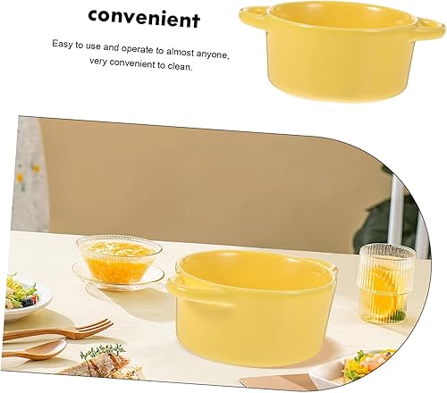 Miniatura 9 de Tazón de cerámica de cerámica, cuenco de sopa de cebolla francesa, olla de estofado con tapa y doble asa para cereales, pudín, huevo, natillas