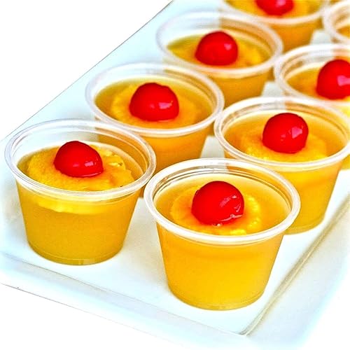 Miniatura 5 de 400 vasos de chupito de plástico desechables de 1 oz, vasos pequeños transparentes, tazas de condimento para salsa, inmersión, muestras