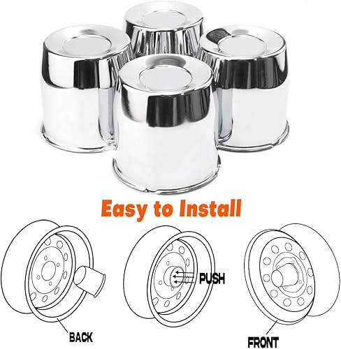 Miniatura 7 de 4 tapas centrales de rueda de remolque de 4.252 in/4.25 pulgadas para 4.25 pulgadas con orificio central de 4.25 pulgadas, llantas de acero al