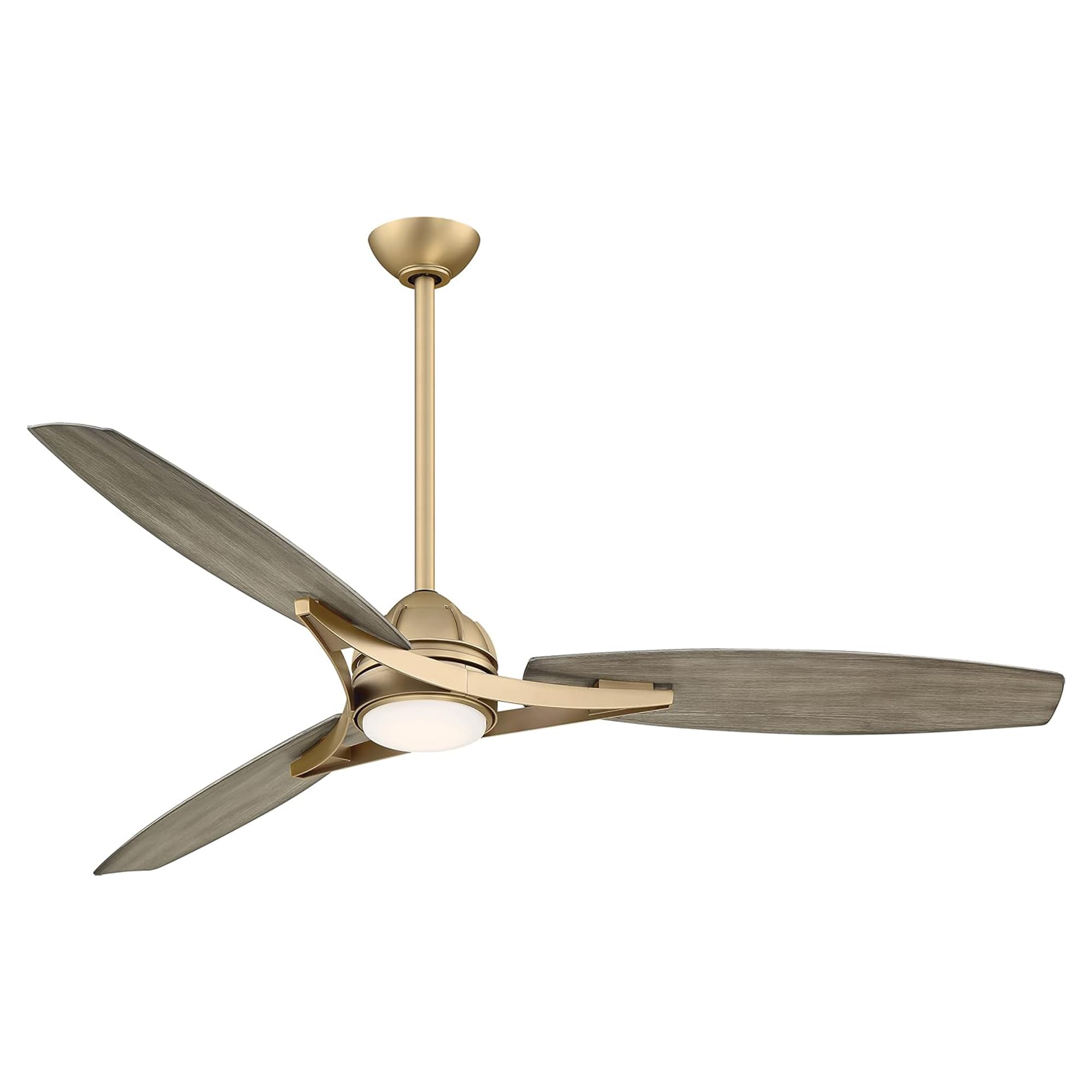 Photo 1 of Minka-Aire F742L-SBR Molino Led 65" Outdoor Ceiling Fan with LED Lights & Remote, Soft Brass