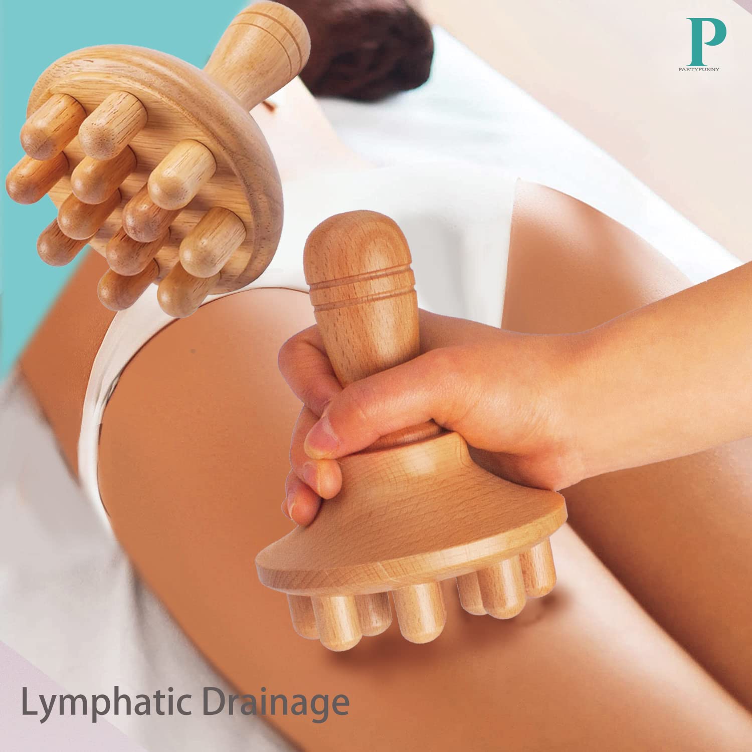 5 Piece Wood Therapy Massage Tools for Body Shaping,Maderoterapia Kit for Anti Cellulite Lymphatic Drainage,Professional Wooden Massager Set for Thigh Waist Sculpting
