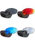 4 Pairs Anti-scratch Polarized Replacement Lenses for Oakley Juliet Sunglasses, Retro Black+silver+blue+fire