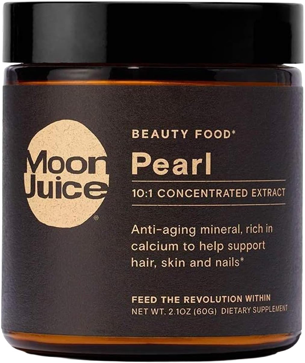 Moon Juice Pearl Powder Supplement - Collagen Support for Hair, Skin & Nails - Anti-Aging Antioxidant Mineral with Calcium - Sustainably Sourced, Non-GMO - 2.1 oz, 30 Servings