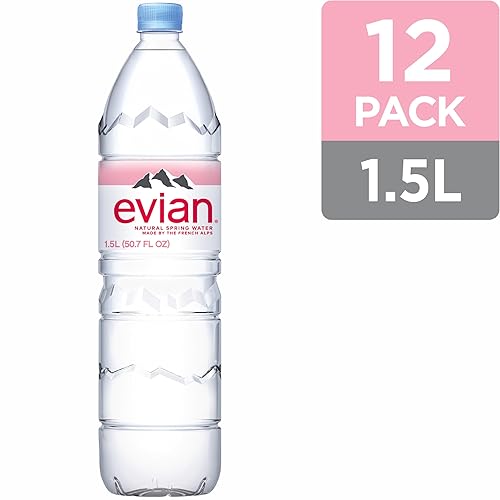 Miniatura 3 de evian Agua de manantial natural agua de manantial filtrada de forma natural botellas de agua individuales a granel 5072 onzas líquidas paquete de 12