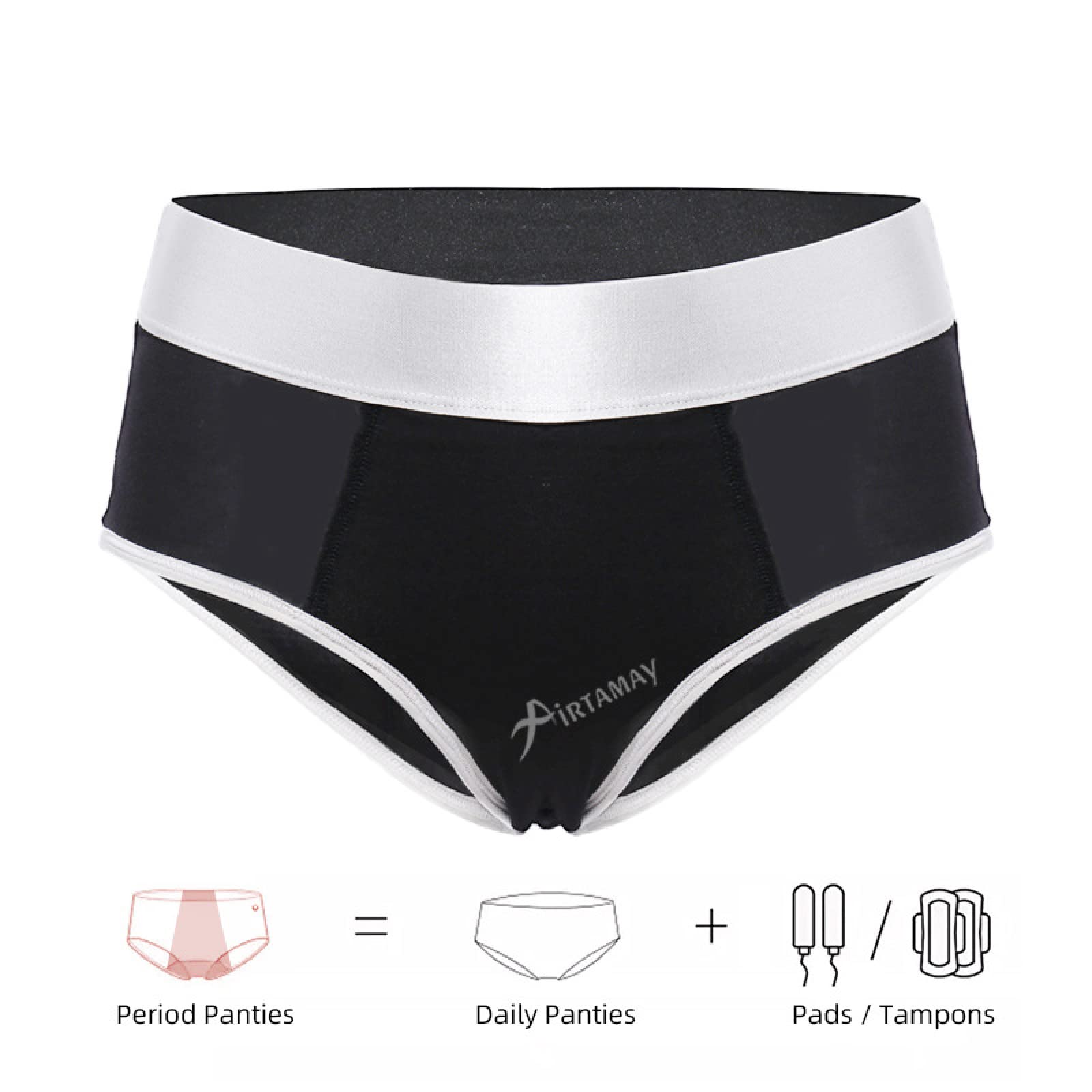 Shorties Femmes 2/4 pièces sous-vêtements physiologiques à quatre couches haute absorption dossier inférieur période menstruelle étanche pantalons physiologiques lavables sans serviette hygiénique