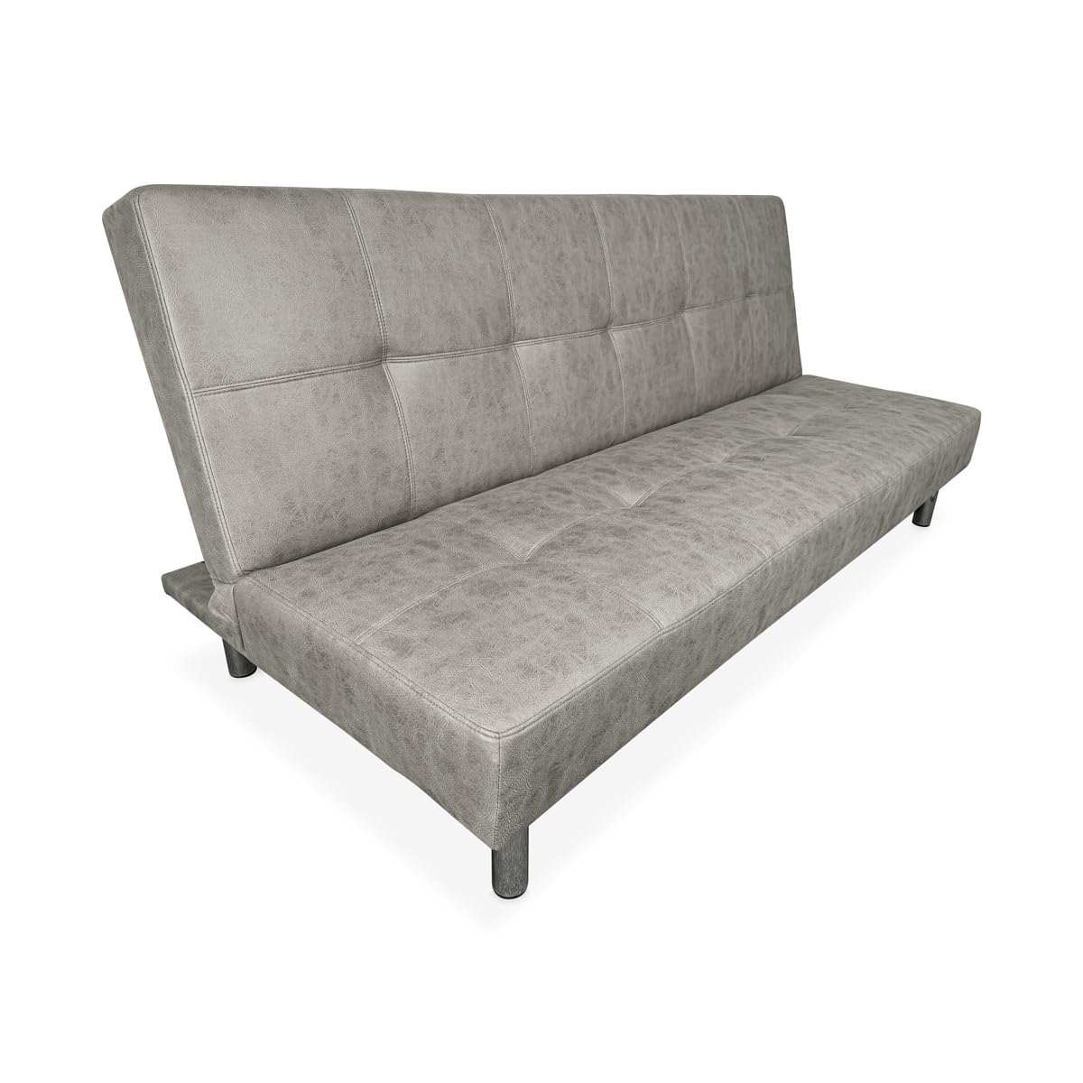 amuéblate Online - Sofá Cama Clic Clac Tipo Libro de 3 Plazas Modelo Voley, Diseño Moderno, Práctico y Funcional, Acabado en Gris